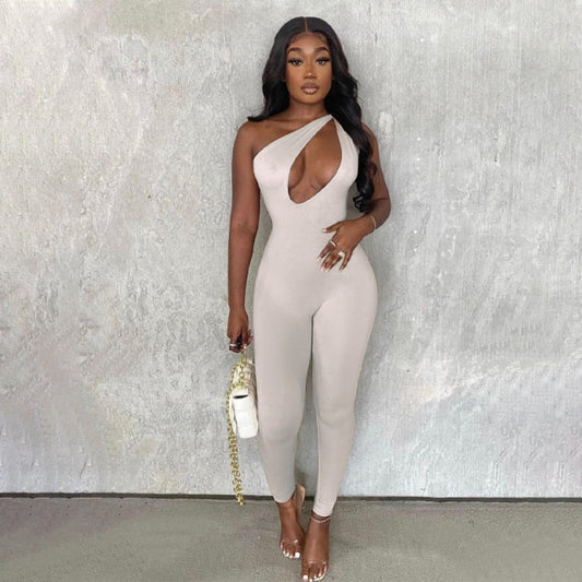 One-Shoulder Bodycon Sexy Jumpsuit